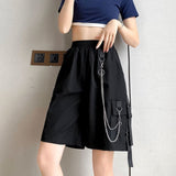 Women Summer Fashion Korea Style Solid Color Wide Leg High Quality Short s Women Casual Loose Harajuku Shorts