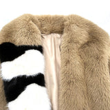 Women's Jackets Winter Mink Fur Coats  Patchwork Black Faux Fur Jacket Loose Plush Fur Coat Ladies Outerwear Fluffy Jacket