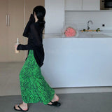 Summer Bohemia Print Floral Midi Skirt Women 2023 New Ice Silk Drape Midi Vintage Fishtail Long Skirt Woman